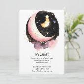 コズミックムーンスターズ水の色ガールベビーシャワー 招待状 (スタンド正面)