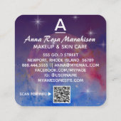 *~*コズミックムーントレンディーイニシャルQRロゴ写真 スクエア名刺 (裏面)