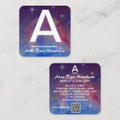 *~*コズミックムーントレンディーイニシャルQRロゴ写真 スクエア名刺 (正面/裏面)