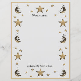 コズミックムーン&スターズブラック&金ゴールドパーソナライズ