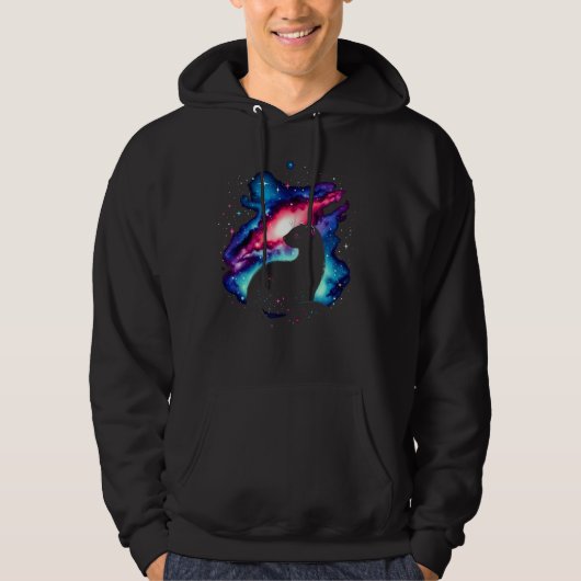 コズミックモクールングース銀河系グラフィック宇宙アート パーカ (正面)