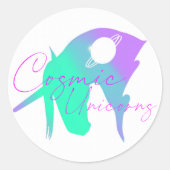 コズミックユニコーン公式ステッカー ラウンドシール (正面)