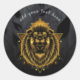 コズミックライオンラウンドステッカー ラウンドシール