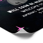 コズミックラクーンワイルドワンピンクガールベビーシャワー ポスター (角)