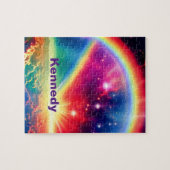コズミックレインボーオーバーファンタジーインディゴクラウドシーン ジグソーパズル (横)