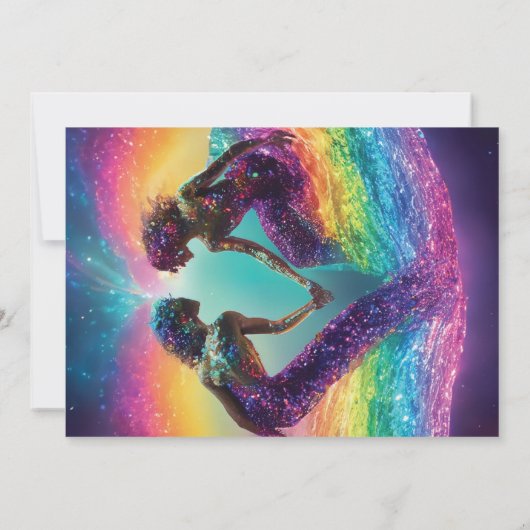 コズミックレインボーフェミニンエナジーマーメイド結婚ズ 招待状 (裏面)