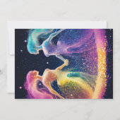 コズミックレインボーラバーズLGBTQIAレズビアンウェディング 招待状 (裏面)