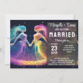 コズミックレインボー愛好家LGBTQIAレズ結婚ビアン 招待状 (正面)