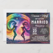 コズミックレインボー フェミニンエネルギー レズビアンウェディング 招待状 (正面)