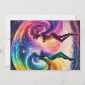 コズミックレインボー フェミニンエネルギー レズビアンウェディング 招待状 (裏面)