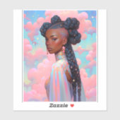 コズミックレディーアフリカンアメリカンファンタジーアート シール (シート)