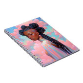 コズミックレディーアフリカンアメリカンファンタジーアート ノートブック (右側)