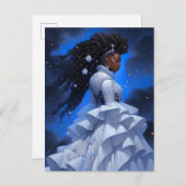 コズミックレディーアフリカンアメリカンファンタジーアート ポストカード (正面/裏面)