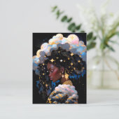 コズミックレディーアフリカンアメリカンファンタジーアート ポストカード (スタンド正面)