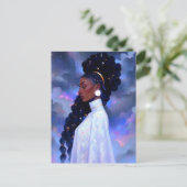 コズミックレディーアフリカンアメリカンファンタジーアート ポストカード (スタンド正面)