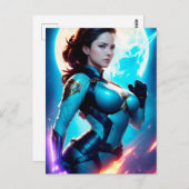 コズミックレトロ50のSci-Fiノヴァ宇宙レンジャー ポストカード (正面/裏面)