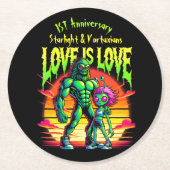 コズミックロマンス間エイリアン姿 ラウンドペーパーコースター (正面)