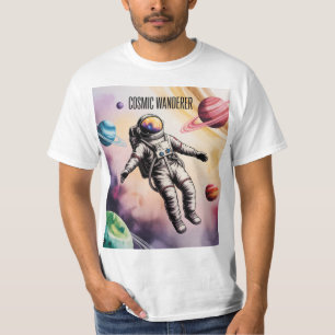 コズミックワンダラー - 宙に浮く宇宙飛行士 スペースTシャツ Tシャツ