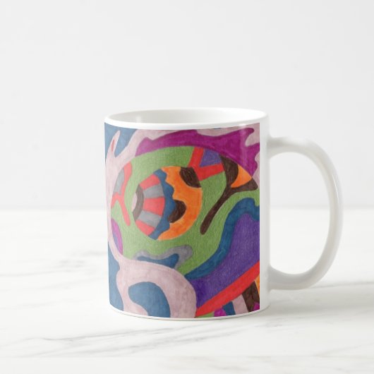 コズミックワーム、抽象芸術アートマグ コーヒーマグカップ (右)
