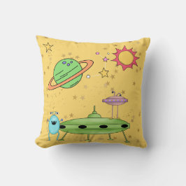 コズミックワールド エイリアンとUFO イエロー クッション