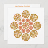 コズミック万華鏡のように千変万化するパターンノートカード(金ゴールドとオレンジ) ノートカード (正面/裏面)