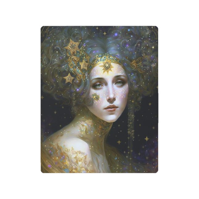 コズミック女神ファンタジーアート メタルプリント (正面)