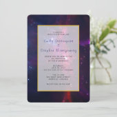 コズミック宇宙スターと星雲ウェディングの招待 招待状 (スタンド正面)