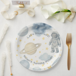 コズミック宇宙バースデーパーティー | ロケットと星 –  ペーパープレート