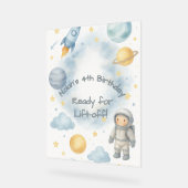 コズミック宇宙バースデーパーティー | ロケット&スター – アクリルサイン (傾斜)