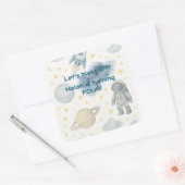 コズミック宇宙バースデーパーティー | ロケット&スター –  スクエアシール (封筒)