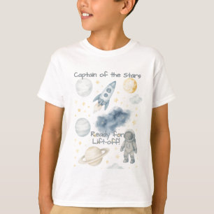 コズミック宇宙バースデーパーティー ロケット&スター – Tシャツ