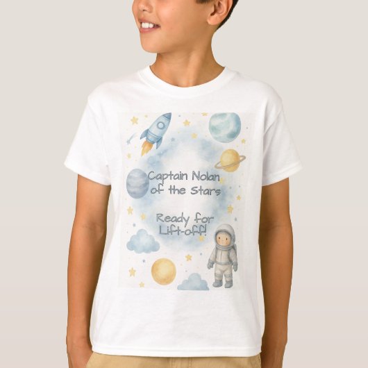 コズミック宇宙バースデーパーティー | ロケット&スター – Tシャツ (正面)