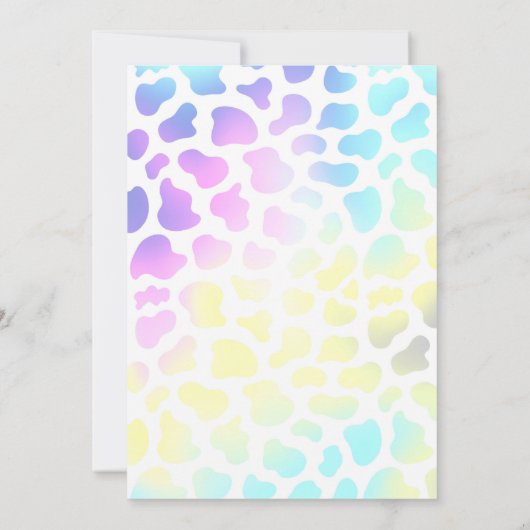 コズミック宇宙女性のカーボーイディスコロデオバースデーパーティー 招待状 (裏面)