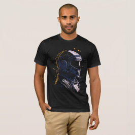 コズミック宇宙飛行士ヘルメット レトロSF Tシャツ