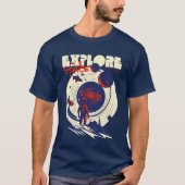 コズミック宇宙飛行士 - 宇宙を探索 Tシャツ (正面)