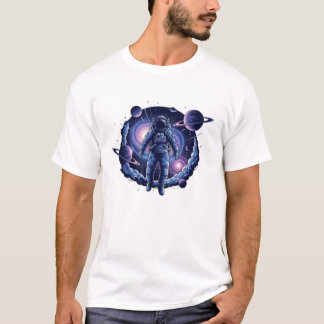 コズミック宇宙飛行士Tシャツ | 超現実銀河スペース Tシャツ