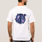 コズミック宇宙飛行士Tシャツ | 超現実銀河スペース Tシャツ (裏面)