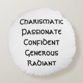 コズミック心地よいクッション：インナーLeoを抱擁 ラウンドクッション (裏面)