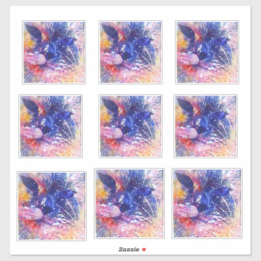 コズミック抽象芸術キャットドリームスケープのステッカー シール (シート)