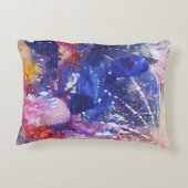 コズミック抽象芸術キャットドリームスケープ アクセントクッション (裏面)