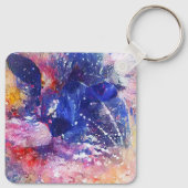 コズミック抽象芸術キャットドリームスケープ キーホルダー (裏面)