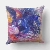 コズミック抽象芸術キャットドリームスケープ クッション (裏面)