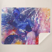 コズミック抽象芸術キャットドリームスケープ シェルパブランケット (正面(横))