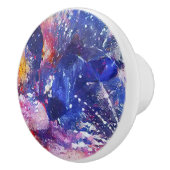 コズミック抽象芸術キャットドリームスケープ セラミックノブ (右)