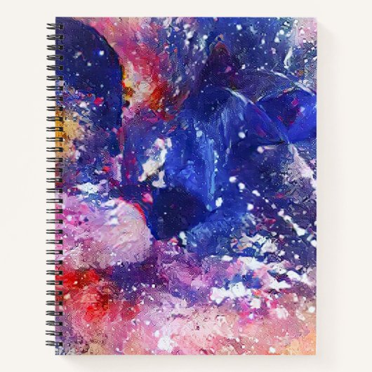 コズミック抽象芸術キャットドリームスケープ ノートブック (正面)