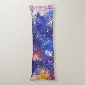 コズミック抽象芸術キャットドリームスケープ ボディピロー (裏面 (縦))