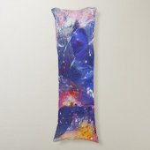 コズミック抽象芸術キャットドリームスケープ ボディピロー (正面縦)