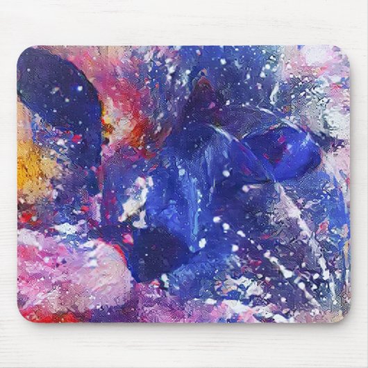 コズミック抽象芸術キャットドリームスケープ マウスパッド (正面)