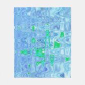 コズミック抽象芸術ラベンダーグレーレトロリップル フリースブランケット (正面)