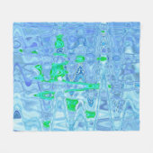 コズミック抽象芸術ラベンダーグレーレトロリップル フリースブランケット (正面(横))